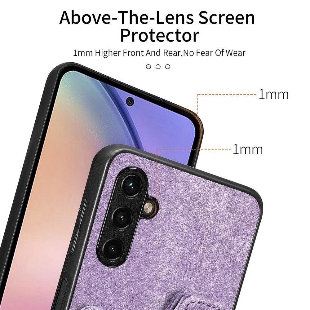 Telefoncover til Samsung Galaxy A54 5G PU-læderbelagt PC+TPU-etui med RFID-blokerende kortpladser og støttefod