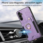 Telefoncover til Samsung Galaxy A54 5G PU-læderbelagt PC+TPU-etui med RFID-blokerende kortpladser og støttefod