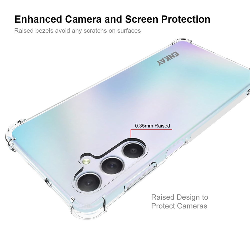 ENKAY HAT PRINCE För Samsung Galaxy M54 5G / F54 5G Mjukt TPU-fodral Genomskinligt mobilskal med Hög Aluminium-Silicon Glasfilm