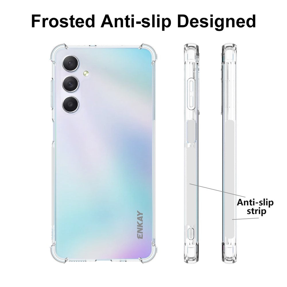 ENKAY HAT PRINCE För Samsung Galaxy M54 5G / F54 5G Mjukt TPU-fodral Genomskinligt mobilskal med Hög Aluminium-Silicon Glasfilm