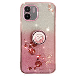 KADEM Kickstand Shell for Xiaomi Redmi A1 4G / A2 4G Glitter Gradient Rhinestone Flower Phone Cover TPU Electroplating Case