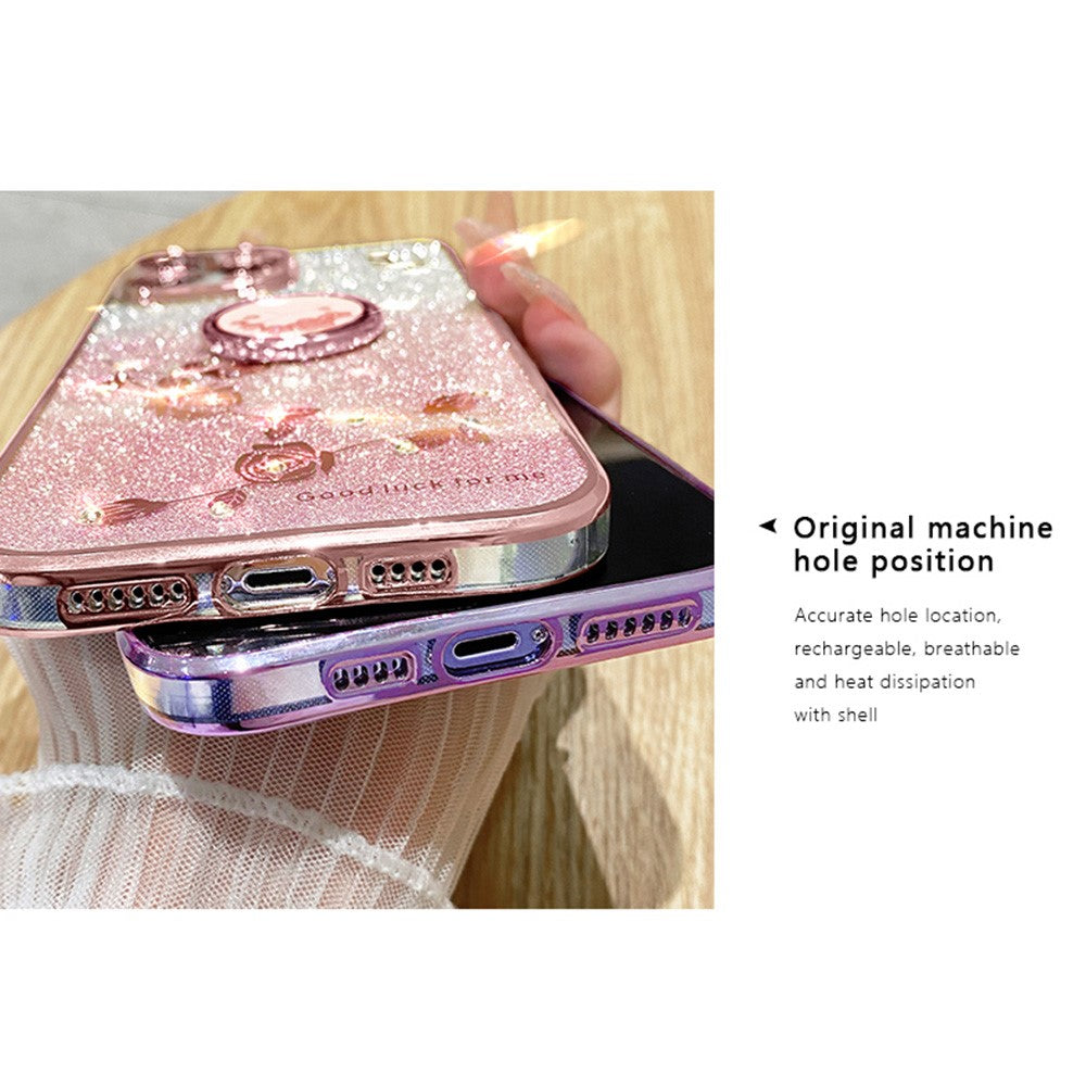 KADEM For Xiaomi Poco X5 Pro 5G / Note 12 Pro Speed 5G Shockproof Case Rhinestone Flower Kickstand TPU Phone Cover
