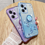 KADEM For Xiaomi Poco X5 Pro 5G / Note 12 Pro Speed 5G Shockproof Case Rhinestone Flower Kickstand TPU Phone Cover