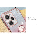 KADEM For Xiaomi Poco X5 Pro 5G / Note 12 Pro Speed 5G Shockproof Case Rhinestone Flower Kickstand TPU Phone Cover