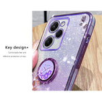 KADEM For Xiaomi Poco X5 Pro 5G / Note 12 Pro Speed 5G Shockproof Case Rhinestone Flower Kickstand TPU Phone Cover