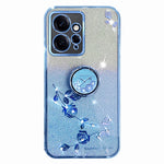 KADEM För Xiaomi Redmi Note 12 4G Stativskal Glitter Gradient Strass Blomma mobilskal TPU Galvaniserat Skal