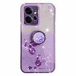 KADEM För Xiaomi Redmi Note 12 4G Stativskal Glitter Gradient Strass Blomma mobilskal TPU Galvaniserat Skal