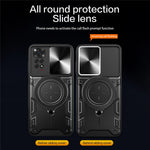 For Xiaomi Redmi Note 11 Pro 4G (MediaTek) / 5G (Qualcomm) / Note 11E Pro 5G / Note 11 Pro+ 5G (India) Kickstand TPU PC Phone Case with Slide Lens Cover
