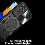 For Xiaomi Redmi Note 11 Pro 4G (MediaTek) / 5G (Qualcomm) / Note 11E Pro 5G / Note 11 Pro+ 5G (India) Kickstand TPU PC Phone Case with Slide Lens Cover
