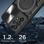 Shockproof Case for Samsung Galaxy A33 5G Kickstand Protective Case TPU PC Phone Shell with Slide Lens Lid
