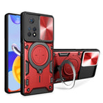 Phone Case for Xiaomi Redmi Note 11 Pro 4G (MediaTek) / Note 11 Pro 5G (Qualcomm) / Note 11E Pro 5G / Note 11 Pro+ 5G (India) , Slide Lens Protection TPU+PC Kickstand Cover
