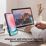 For Samsung Galaxy A24 4G (162.1 x 77.6 x 8.3mm) Rotating Kickstand Cover TPU+PC Phone Case with Slide Camera Lens Protector