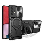 Kickstand cover til Samsung Galaxy A13 4G med skydelinsedæksel TPU+PC bagcover