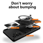 Kickstand cover til Samsung Galaxy A13 4G med skydelinsedæksel TPU+PC bagcover