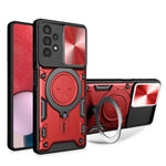 Kickstand cover til Samsung Galaxy A13 4G med skydelinsedæksel TPU+PC bagcover