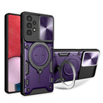 Kickstand cover til Samsung Galaxy A13 4G med skydelinsedæksel TPU+PC bagcover