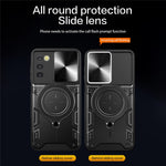Telefoncover til Samsung Galaxy A03s (164,2 x 75,9 x 9,1 mm) Kickstand TPU+PC Cover med skydelåg til kamera
