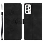 Til Samsung Galaxy A23 5G (Global Version) / A23 4G Blomsterpræget Telefoncover Læderpung Stativ Etui