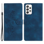 Til Samsung Galaxy A23 5G (Global Version) / A23 4G Blomsterpræget Telefoncover Læderpung Stativ Etui