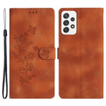 Til Samsung Galaxy A23 5G (Global Version) / A23 4G Blomsterpræget Telefoncover Læderpung Stativ Etui