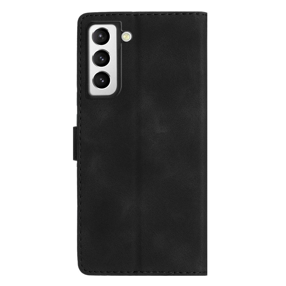For Samsung Galaxy S22+ 5G Flower Imprint Phone Case Leather Wallet Stand Protective Shell