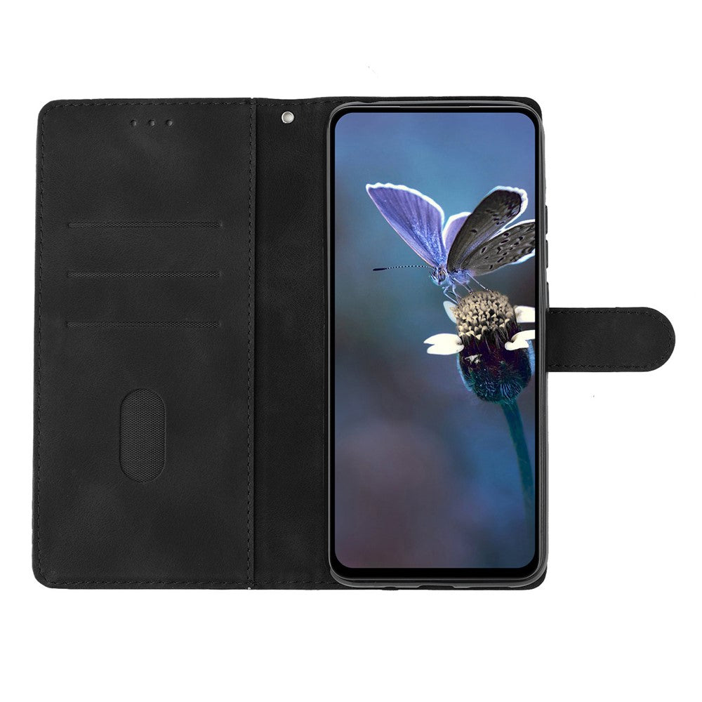For Samsung Galaxy S22+ 5G Flower Imprint Phone Case Leather Wallet Stand Protective Shell