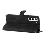 For Samsung Galaxy S22+ 5G Flower Imprint Phone Case Leather Wallet Stand Protective Shell