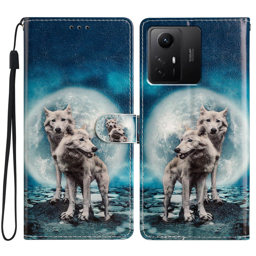 For Xiaomi Redmi Note 12S 4G PU Leather Wallet Cover Pattern Printing Flip Stand Phone Case