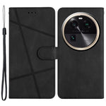 For Oppo Find X6 Wallet Leather Phone Case Crazy Horse Texture Imprinted Lines Stand Cover