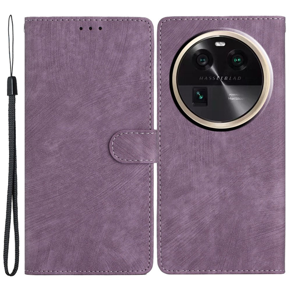 PU Leather Phone Case for Oppo Find X6 , Shockproof Skin-touch Wallet Stand Cover