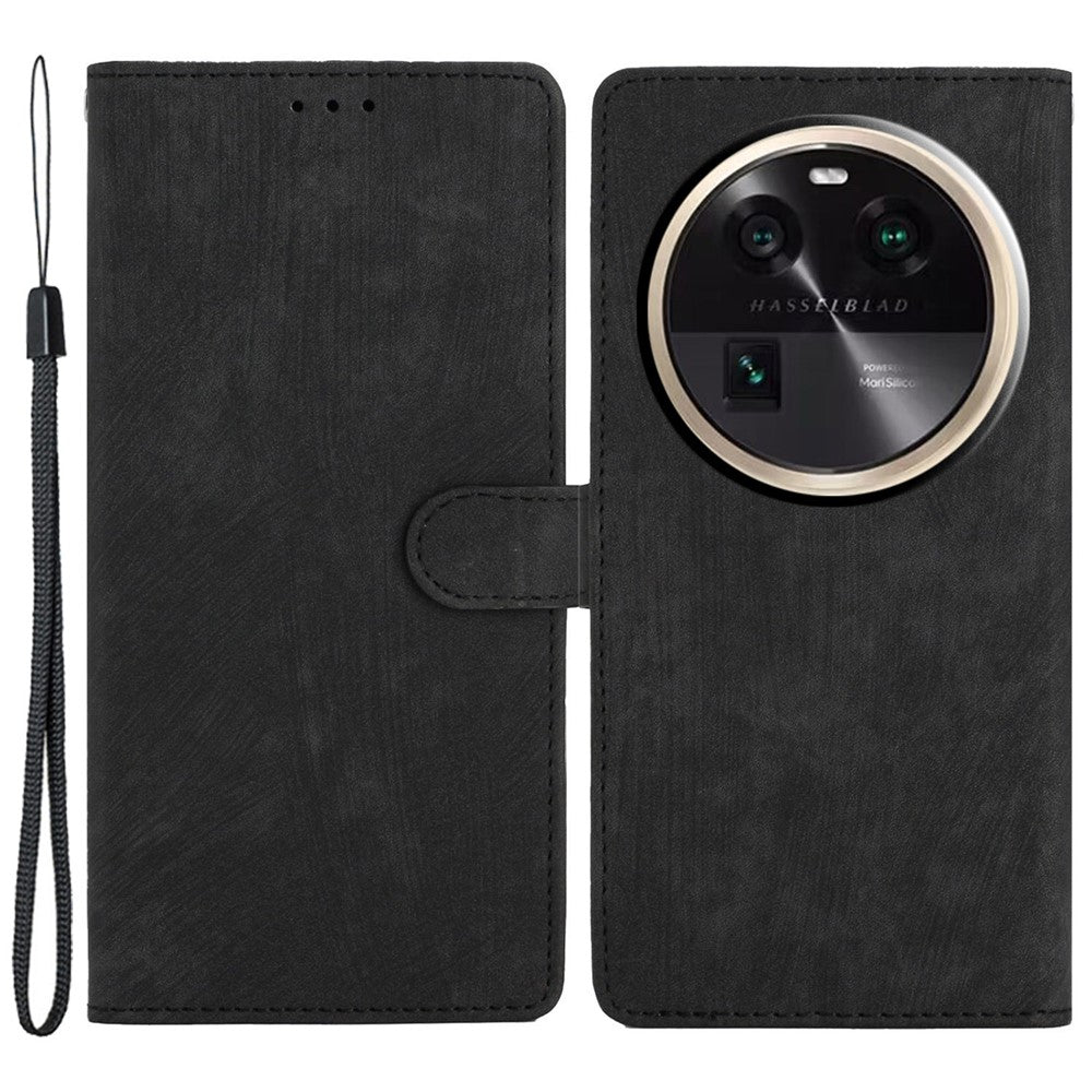 PU Leather Phone Case for Oppo Find X6 , Shockproof Skin-touch Wallet Stand Cover