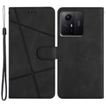 Wallet Leather Phone Case for Xiaomi Redmi Note 12S 4G Crazy Horse Texture Imprinted Lines Stand Cover