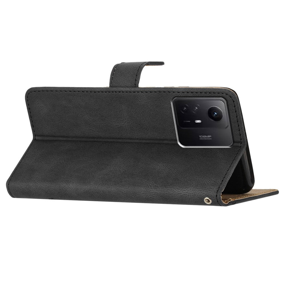 Wallet Leather Phone Case for Xiaomi Redmi Note 12S 4G Crazy Horse Texture Imprinted Lines Stand Cover