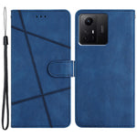 Wallet Leather Phone Case for Xiaomi Redmi Note 12S 4G Crazy Horse Texture Imprinted Lines Stand Cover
