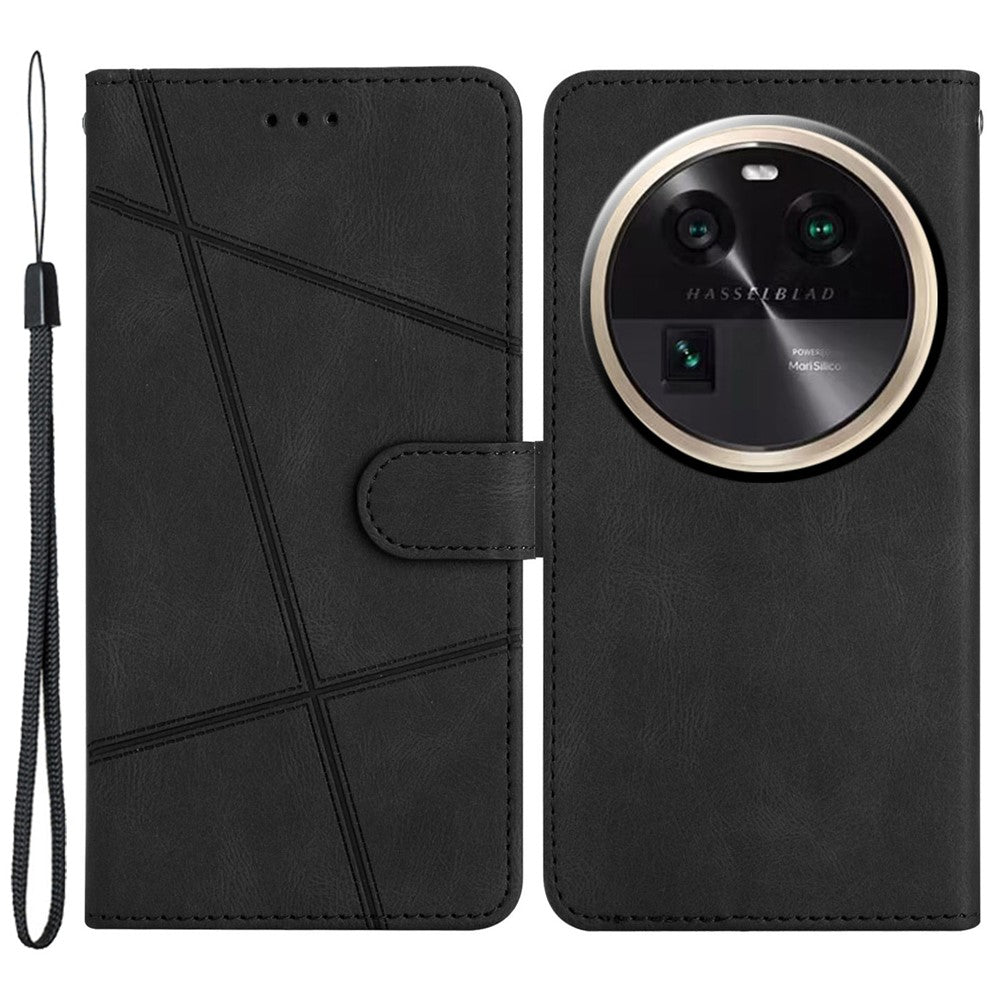 Stand Cover for Oppo Find X6 Pro Anti-drop Wallet Leather Phone Case Crazy Horse Texture Imprinted Lines Shell