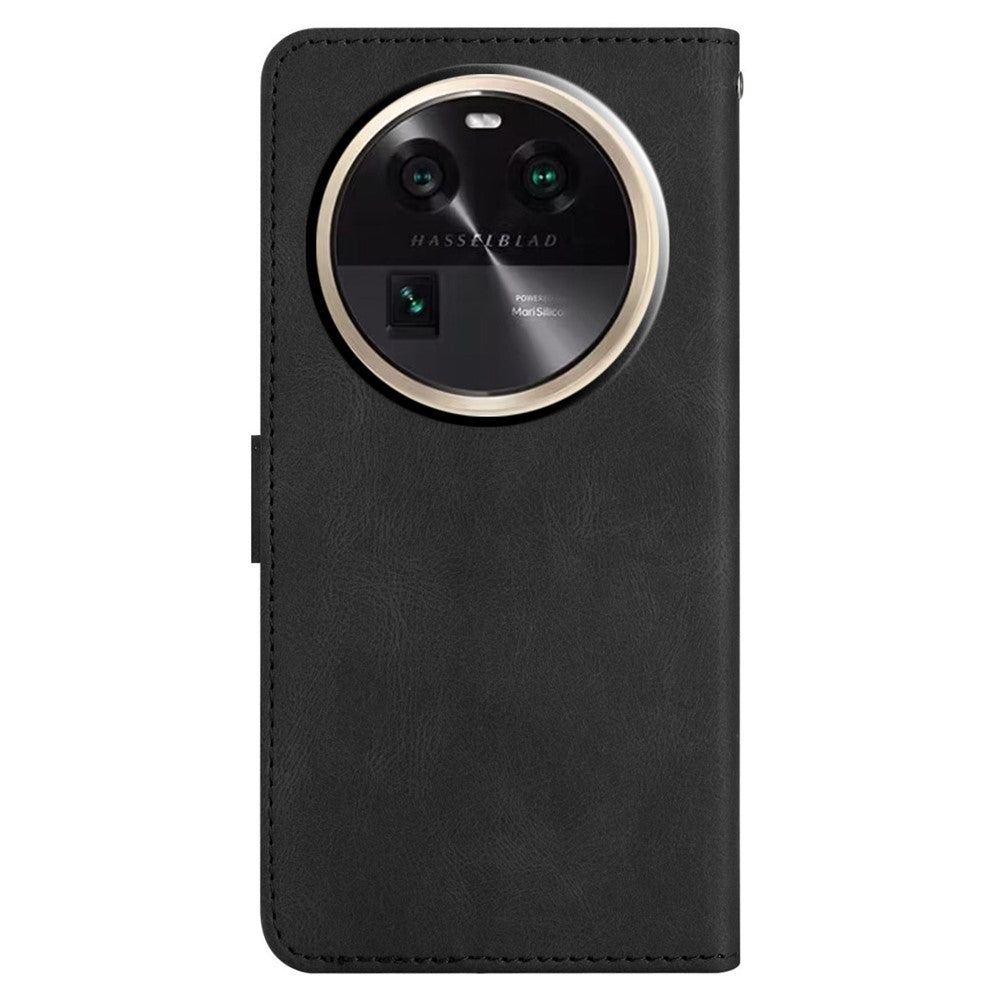 Stand Cover for Oppo Find X6 Pro Anti-drop Wallet Leather Phone Case Crazy Horse Texture Imprinted Lines Shell