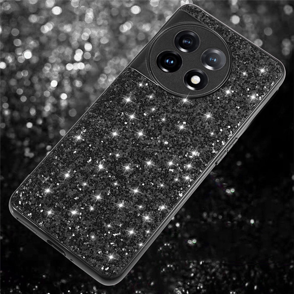Protective Cover for OnePlus 11 5G Shiny Glitter Sequins Electroplating TPU Frame Hard PC Phone Case