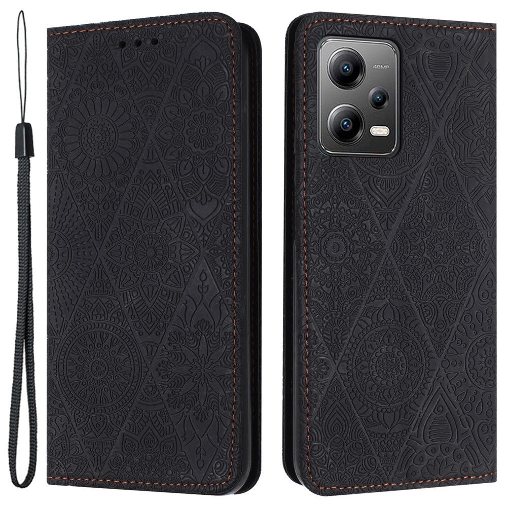 Læderetui til Xiaomi Poco X5 5G / Redmi Note 12 5G (Kina) / (Indien) / (Global) med magnetisk adsorption, trykt motiv og pung