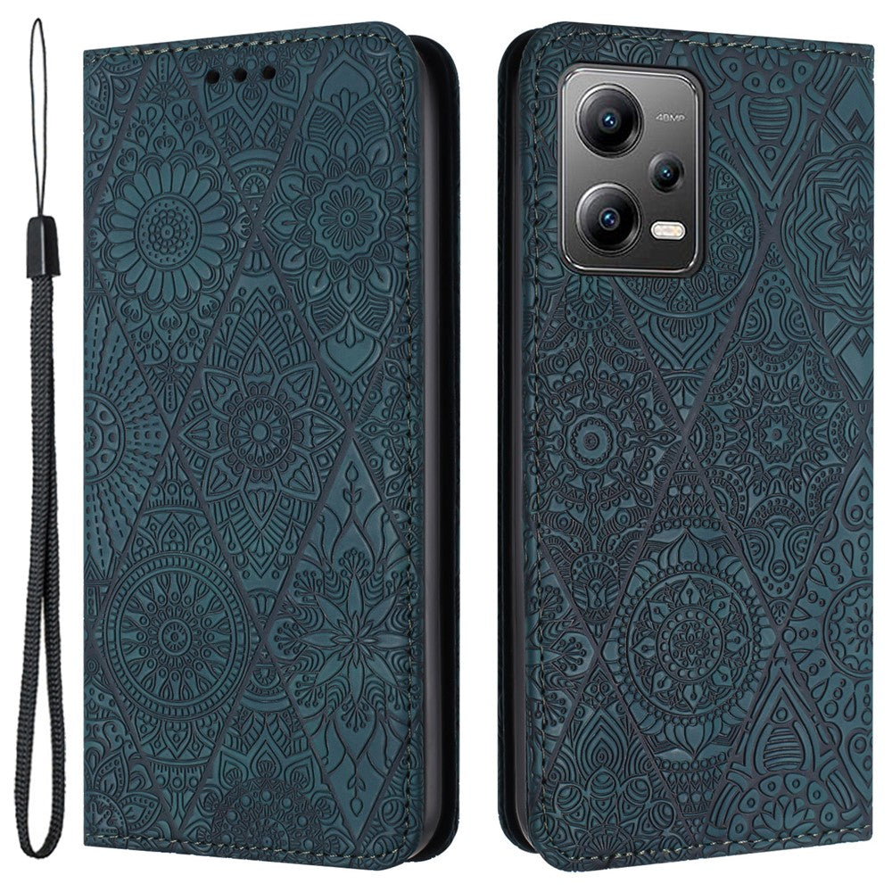 Leather Case for Xiaomi Poco X5 5G / Redmi Note 12 5G (China) / (India) / (Global) Magnetic Adsorption Imprinted Wallet Stand Phone Cover