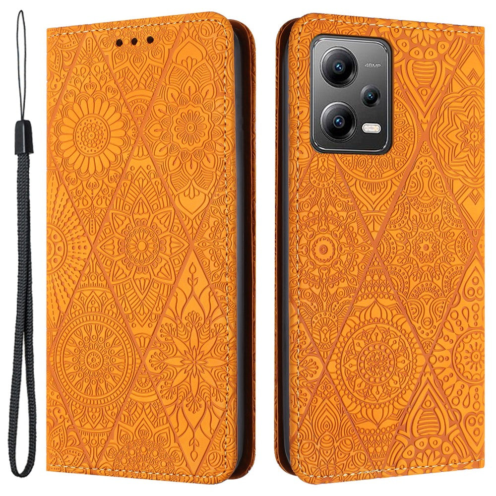 Læderetui til Xiaomi Poco X5 5G / Redmi Note 12 5G (Kina) / (Indien) / (Global) med magnetisk adsorption, trykt motiv og pung