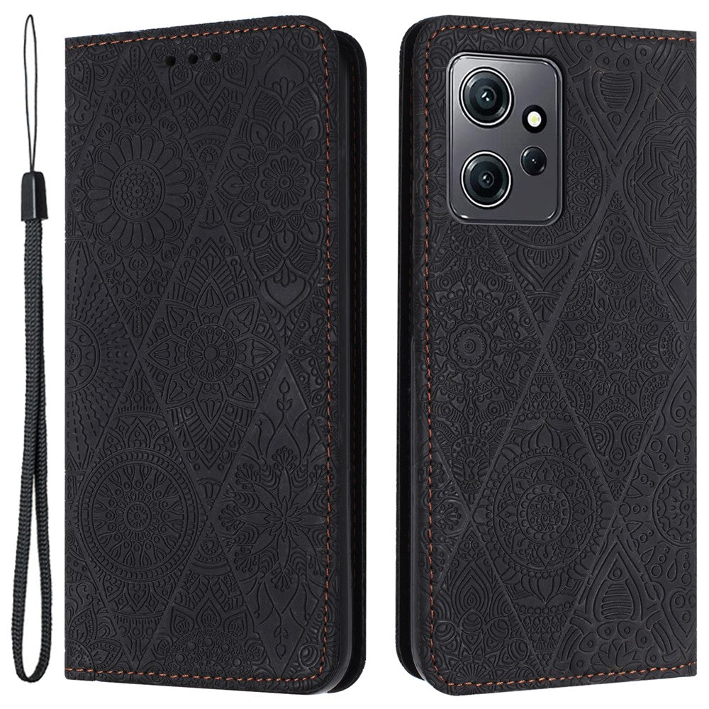 For Xiaomi Redmi Note 12 4G Anti-drop Imprinted PU Leather Phone Case Wallet Stand Cover