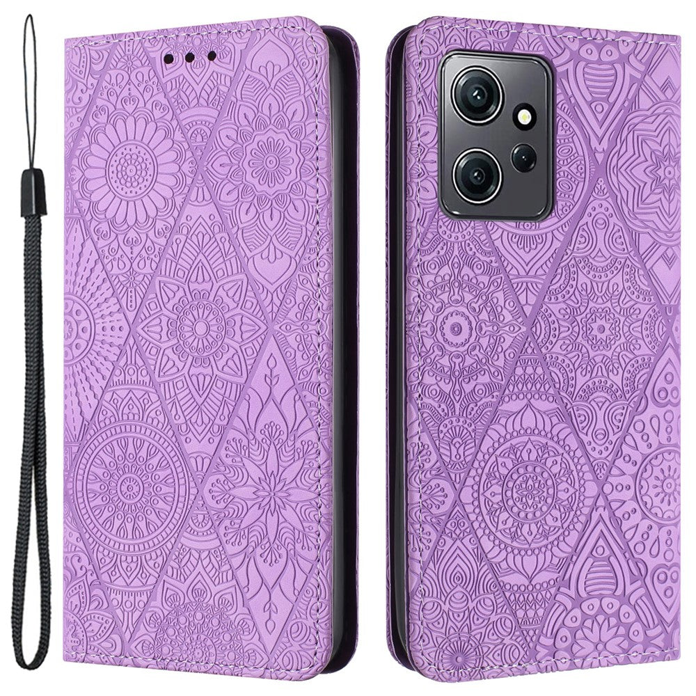 For Xiaomi Redmi Note 12 4G Anti-drop Imprinted PU Leather Phone Case Wallet Stand Cover