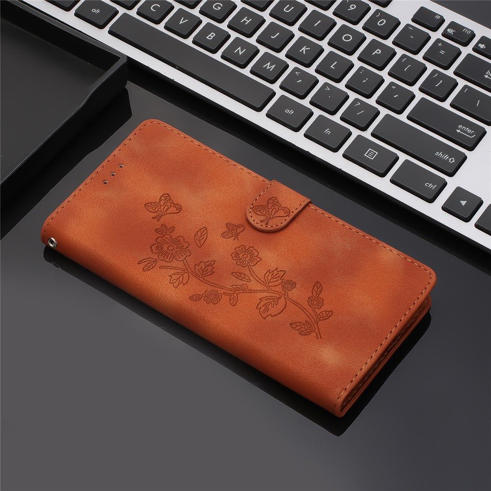 For Oppo A94 5G Wallet Stand Phone Case Imprinted Flower Shockproof PU Leather Cell Phone Cover