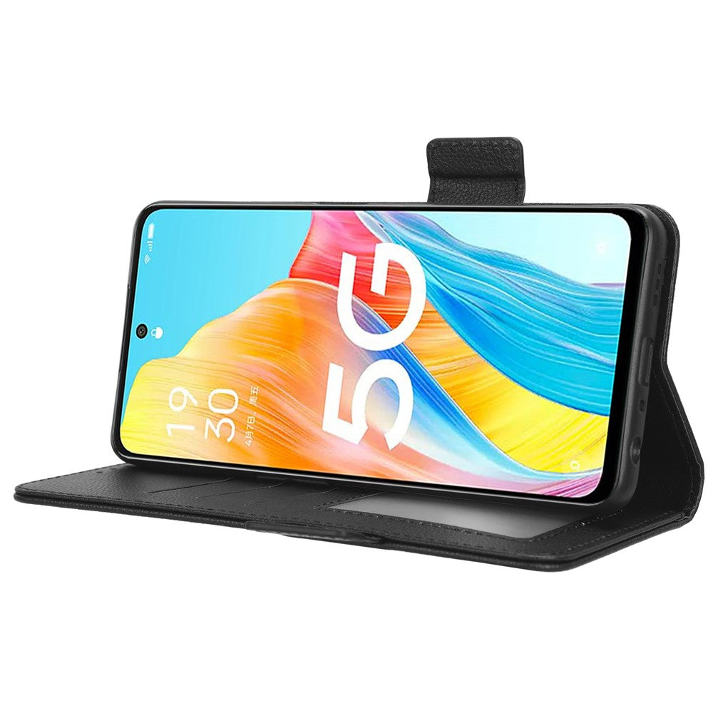 Phone Leather Case for Oppo A98 5G / F23 5G / A1 5G , Litchi Texture Wallet Stand Cell Phone Cover