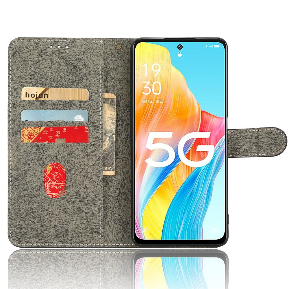 For Oppo A98 5G / F23 5G / A1 5G PU Leather Stand Case RFID Blocking Phone Wallet Cover with Strap