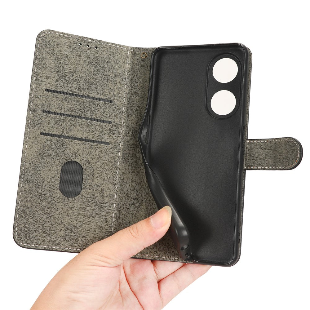For Oppo A98 5G / F23 5G / A1 5G PU Leather Stand Case RFID Blocking Phone Wallet Cover with Strap