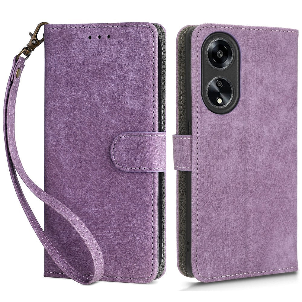 For Oppo A98 5G / F23 5G / A1 5G PU Leather Stand Case RFID Blocking Phone Wallet Cover with Strap