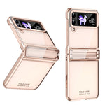 For Samsung Galaxy Z Flip4 5G Hard PC Electroplating Case Hinge Protection Shockproof Phone Cover