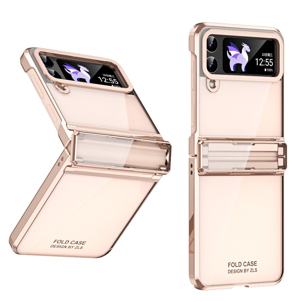For Samsung Galaxy Z Flip4 5G Hard PC Electroplating Case Hinge Protection Shockproof Phone Cover