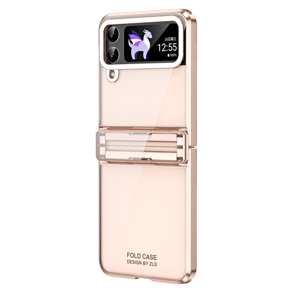 For Samsung Galaxy Z Flip4 5G Hard PC Electroplating Case Hinge Protection Shockproof Phone Cover